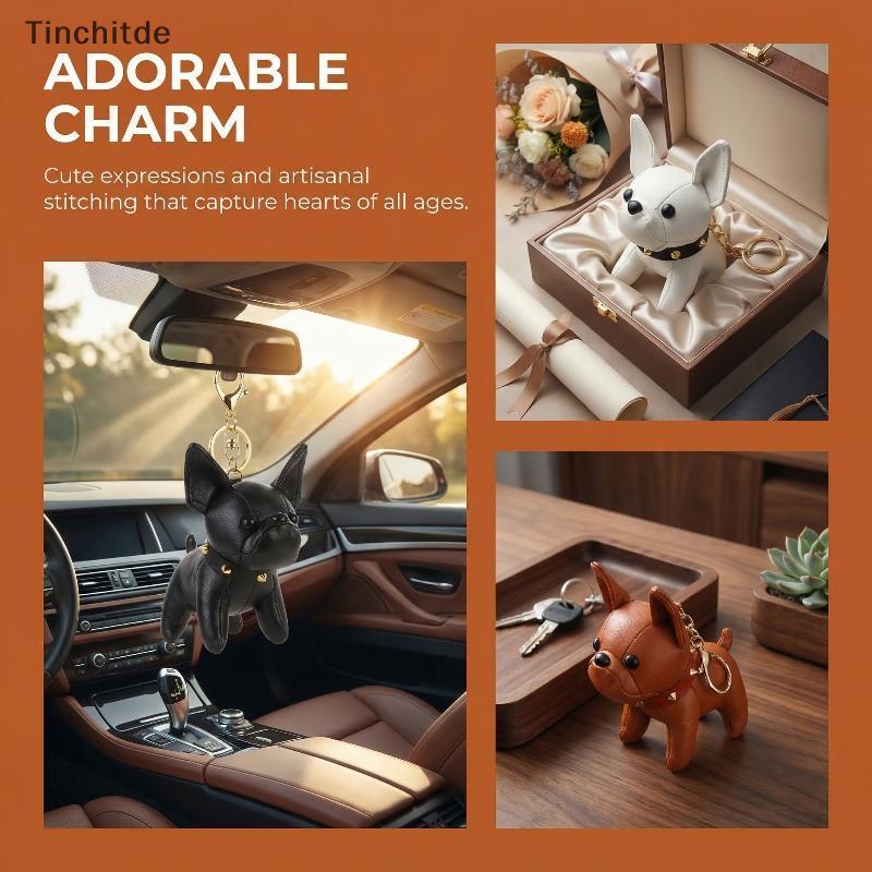 [Tinchitde] พวงกุญแจสุนัขอ้วน French Bulldog จี้หนังตุ๊กตาน่ารักกระเป๋าแขวนตกแต่งของขวัญสําหรับกระเป๋ารถหญิง [ที่ต้องการ]