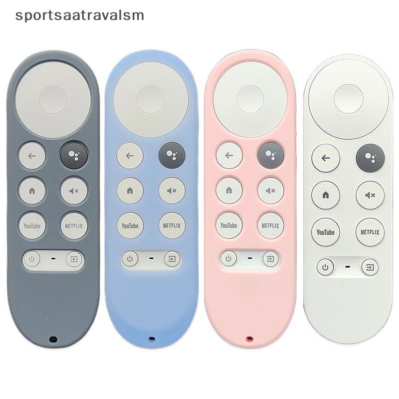 (GOOD) เคสซิลิโคนอ่อนนุ่มสําหรับ 2020 Chromecast 4k Snow Remote ฝาครอบป้องกันเปลือกลื่นสําหรับ Chrom