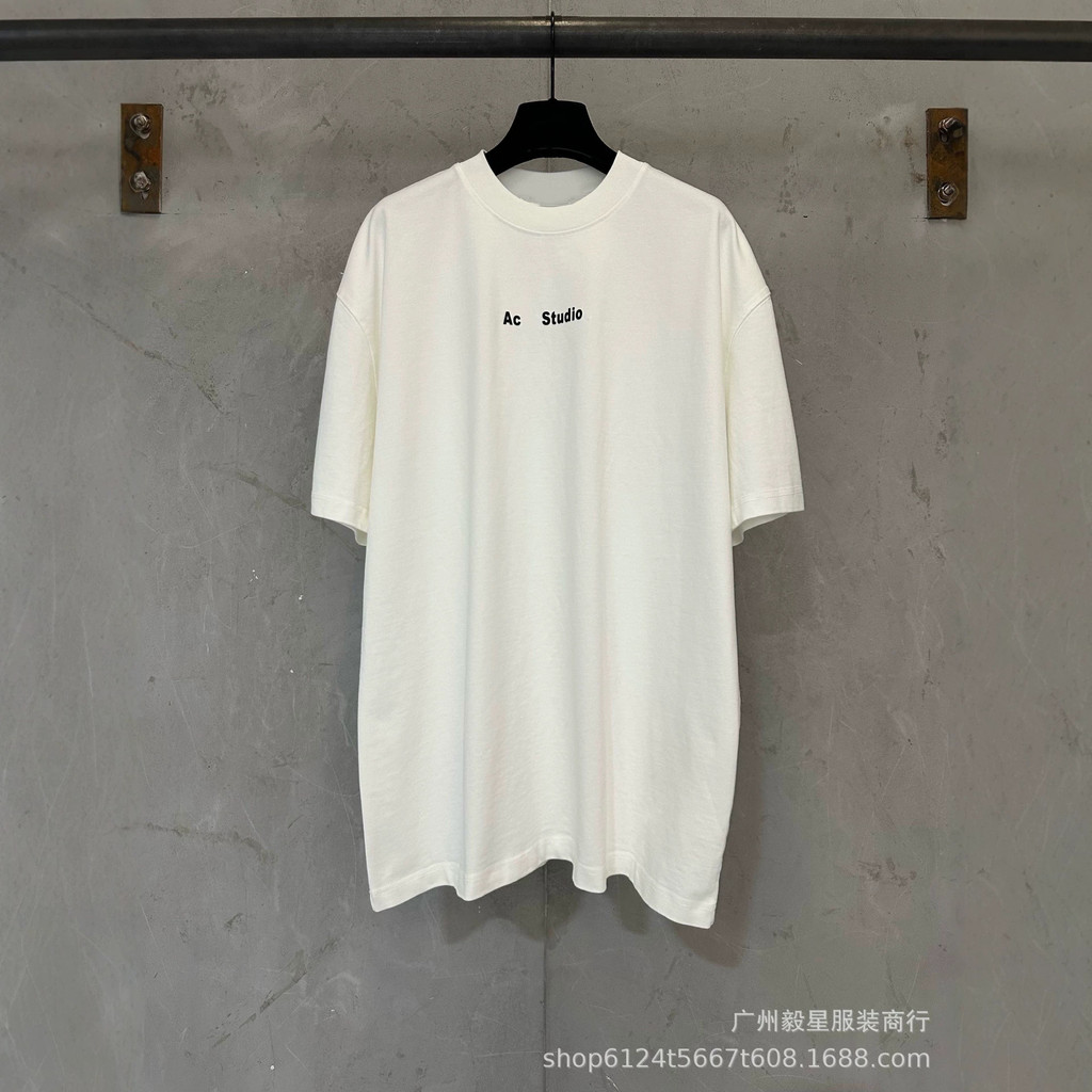 1:1！Original Standard Real Shot Heavy 400g AC Street สวมใส่ 26ss ตัวอักษรโฟมพิมพ์รอบคอแขนสั้น OS หลว