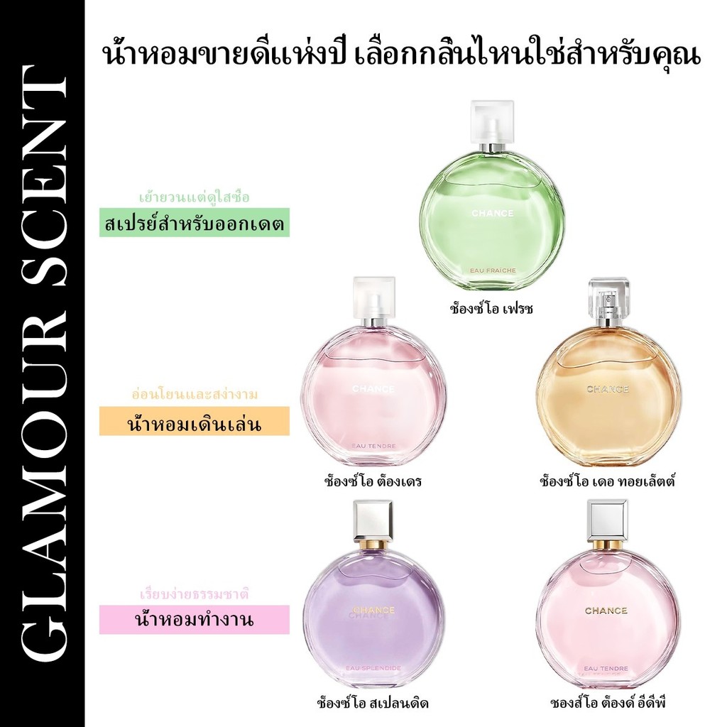 🔥น้ำหอมขายดี แท้💯 Chance Eau Tendre & Eau de Toilette EDT 2ml/5ml/10ml น้ำหอมแบรนด์เนม น้ำหอมผู้หญิง