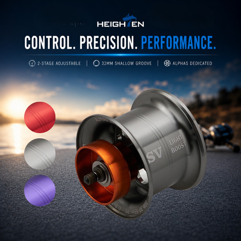HEIGHTEN 32mm Shallow Spool 800S for Daiwa 21 22 ALPHAS SV TW Bait Reel, Various Colors