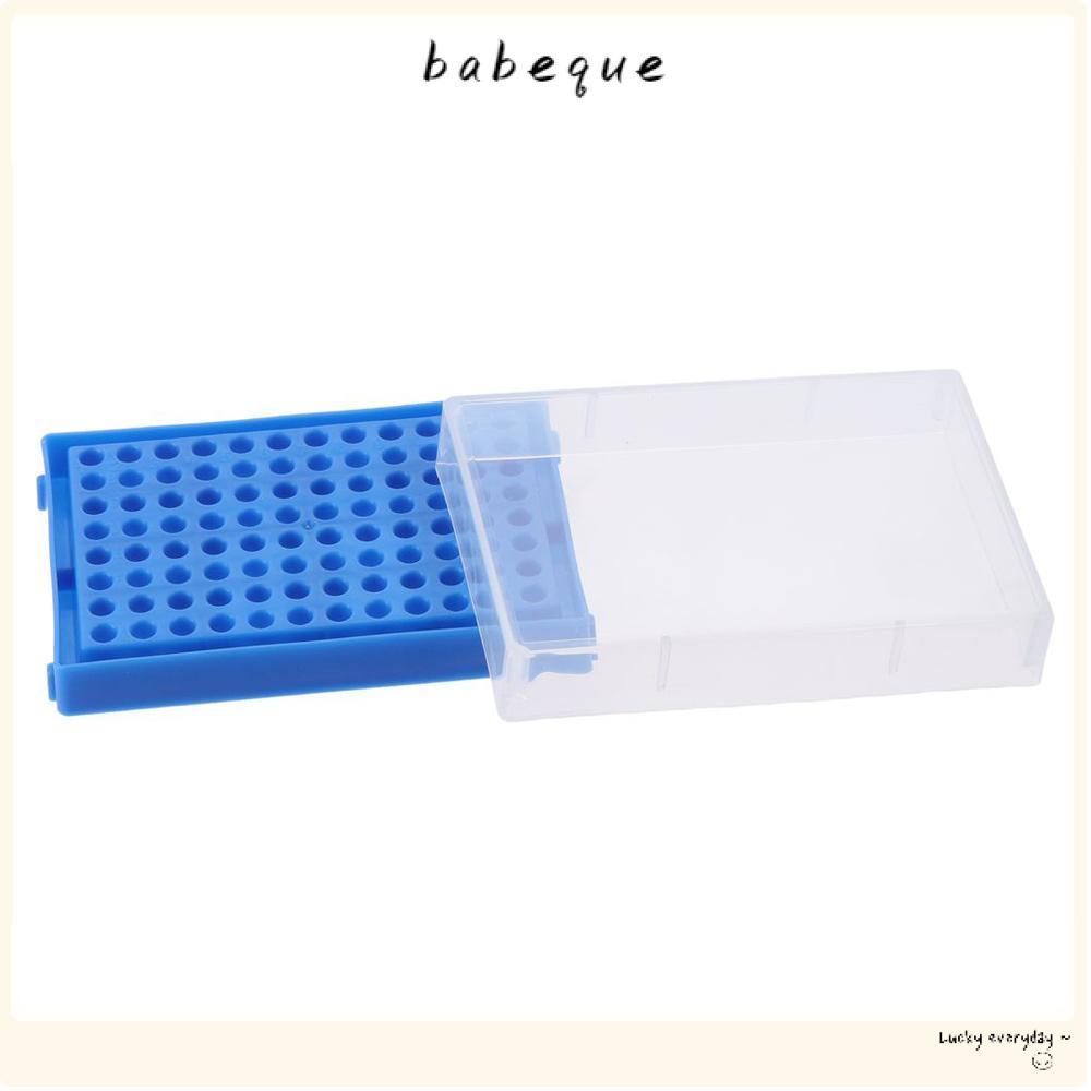 Babeque 2 ชิ้น Microcentrifuge Tubes Rack, PP Blue PCR Tube Rack, Reused 13 ซม.* 9 ซม.* 3 ซม. 96 หลุม PCR แผ่นแถบหลอด