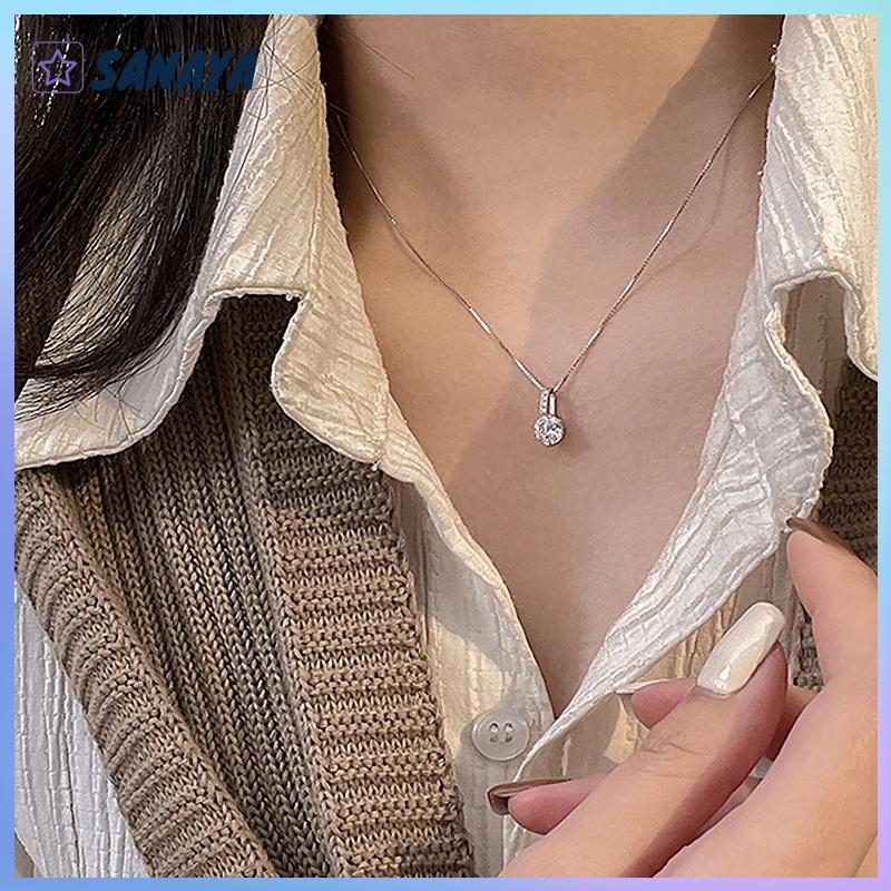 Dwi สร้อยคอรูปหยดน้ำ zircon ตุ้มห้อยสร้อยคอเครื่องประดับงานแต่งงาน