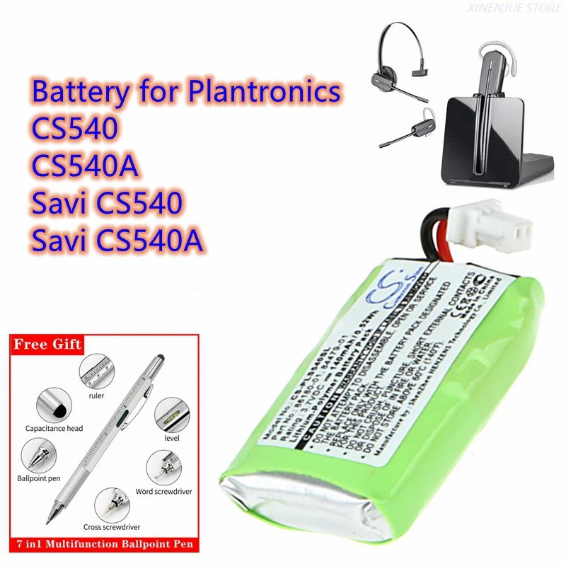 ชุดหูฟังไร้สายแบตเตอรี่ 3.7V/140mAh 84479-01,86180-01 สําหรับ Plantronics CS540,CS540A,Savi CS540,Sa