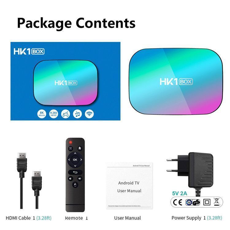 HK1 กล่อง Set-Top Box S905X3 Android 9.0 กล่องทีวีเครื่องเล่นเครือข่าย Dual Band WIFI + BT