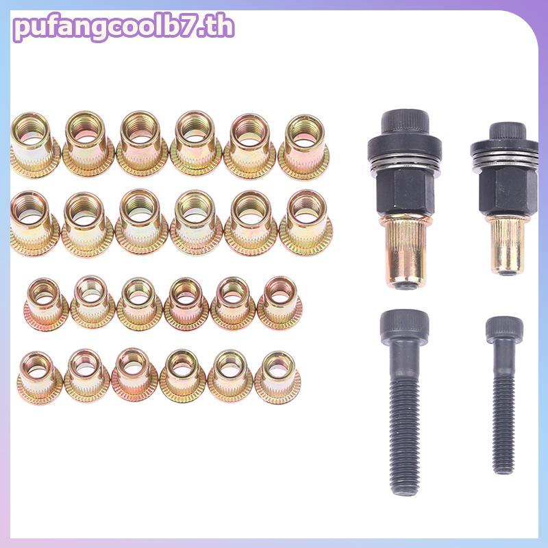 PUCOOL M6 M8 Rivet Nut s Manual Riveter คอลัมน์สแตนเลสหกเหลี่ยมถั่ว AM6SS AM8SS DIY เจาะ Rivet ด้านน