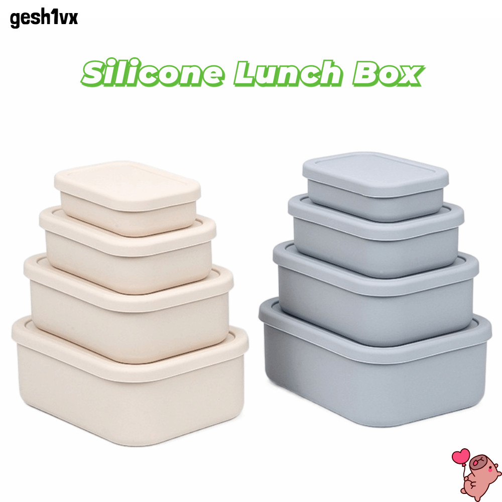 LOLLIPOP กล่องข้าวซิลิโคน, เกรดอาหาร 300/700/1300/2100ML เตาอบไมโครเวฟกล่องอาหารกลางวัน,พร้อมฝาปิด BPA-Free Fresh Keeping ภาชนะเก็บอาหารเครื่องล้างจานปลอดภัย