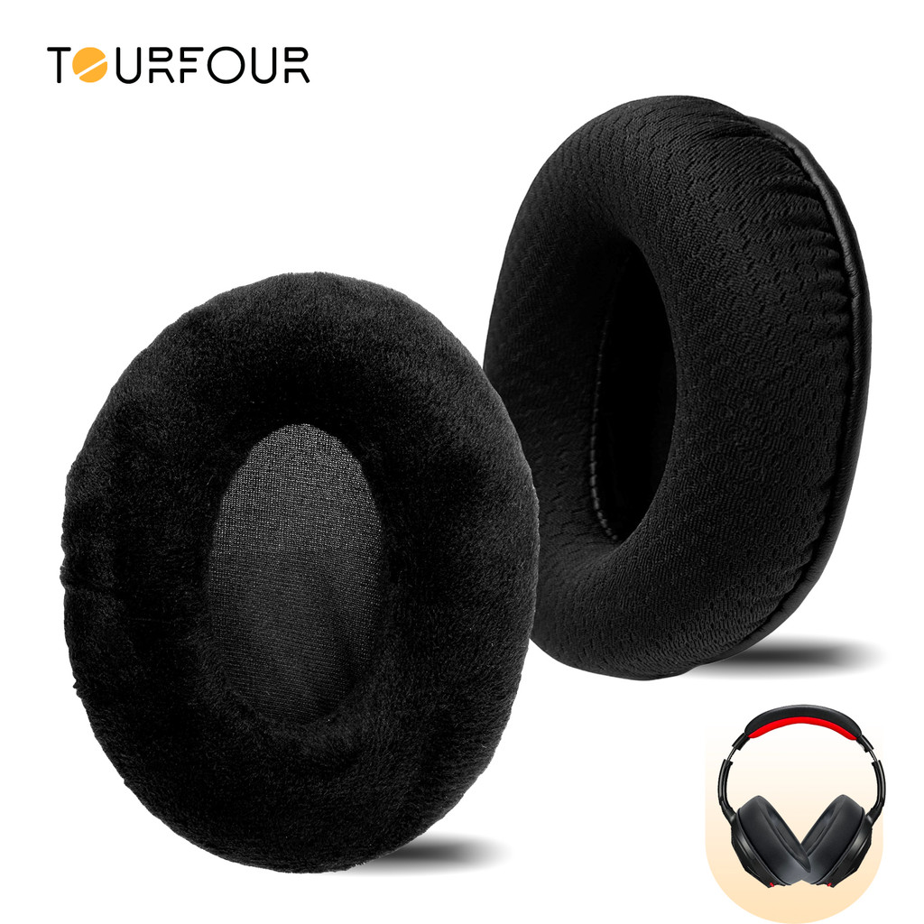 TOURFOUR เปลี่ยนแผ่นรองหูฟังสําหรับ Ausdom M04,M05 หูฟัง Ear Cushion Cover Sleeve Earmuffs ชุดหูฟังแ