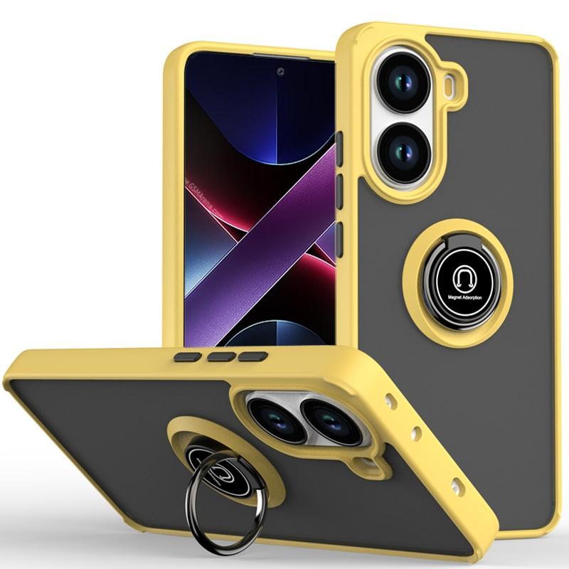 เคสโทรศัพท์แข็งกันกระแทกโปร่งแสงพร้อมขาตั้งโลหะเหมาะสําหรับ Poco X7 Pro X6 Pro X5 Pro F7 Pro F6 Pro 