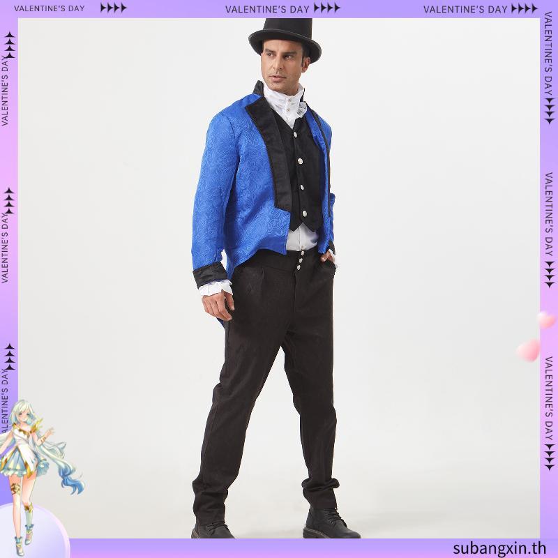 ตัวละครแต่งตัวเครื่องแต่งกายผู้ชาย Steampunk Tail Coat Jacket Gothic Victorian Frock Coat เสื้อผ้า