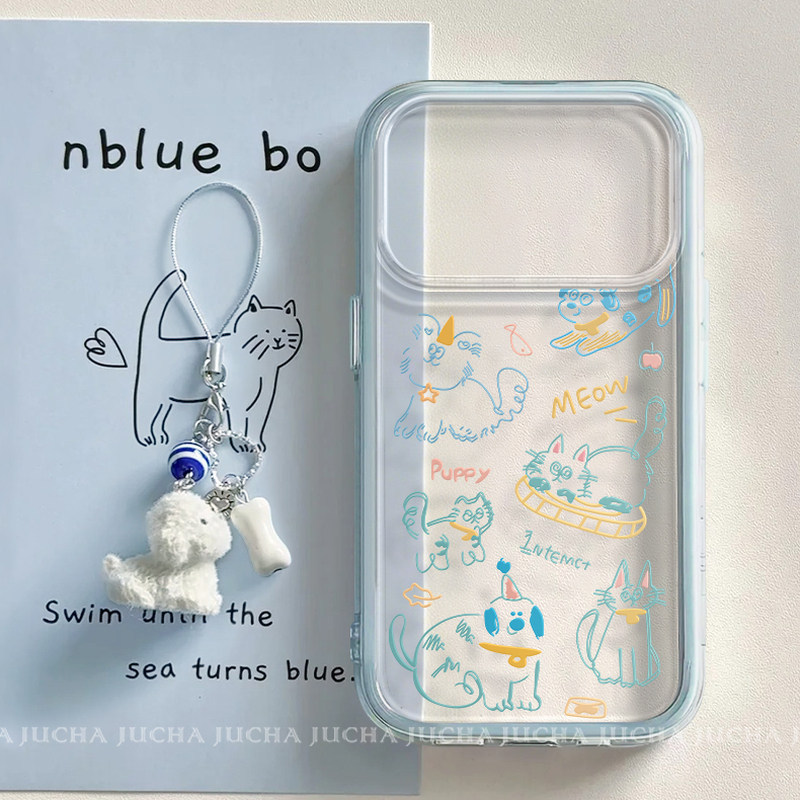 Line ลูกแมวลูกสุนัขเคสใส Samsung S22 S23 S24 S25 S26 Ultra FE เคสโทรศัพท์ S26ultra เคสป้องกัน A55 A56 เคสป้องกัน