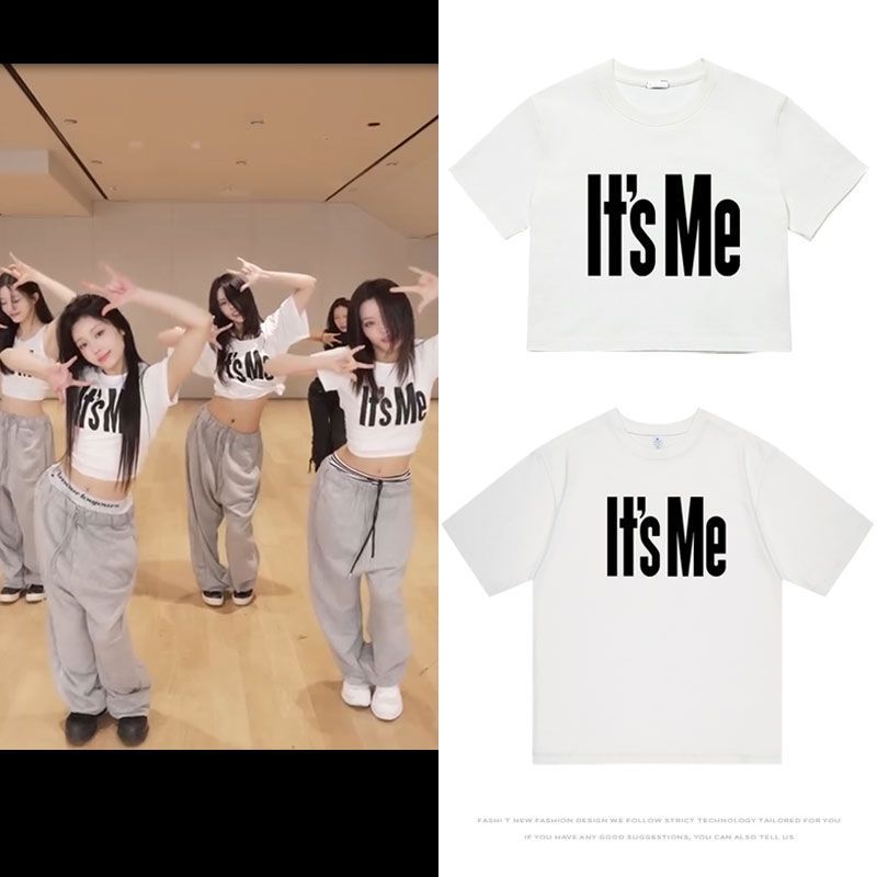 Kpop ILLIT ITS Me รอบคอผ้าฝ้าย T แขนสั้น Casual Top Man/ผู้หญิงเสื้อคู่สั้น