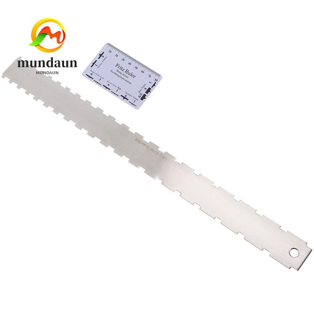 MUNDAUN กีตาร์คอ Gauge Acoustic กีตาร์ไฟฟ้าอุปกรณ์เสริม Leveling พร้อม String Action ไม้บรรทัดสําหรั