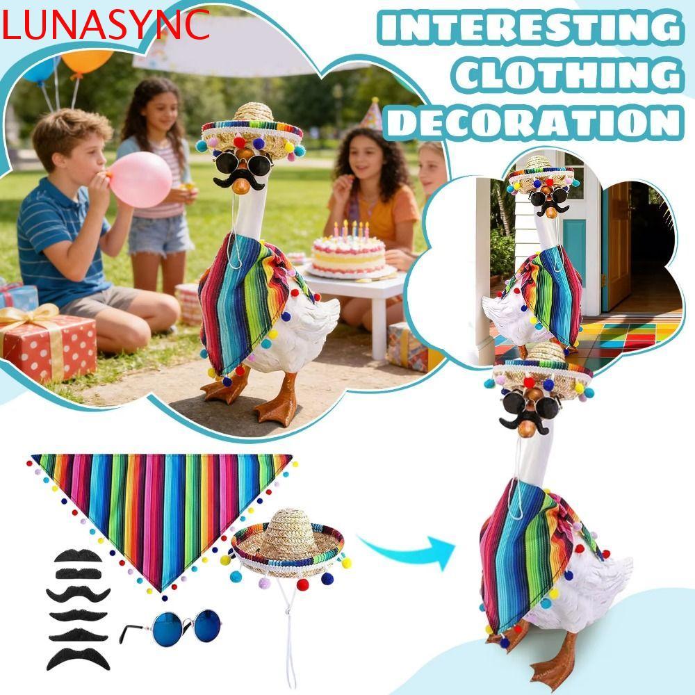 LUNASYNC เม็กซิกัน Goose ชุด, Hairbands Mini Porch Poose ตกแต่งชุด,น่ารักปรับแถบคาดศีรษะ Multicolor 