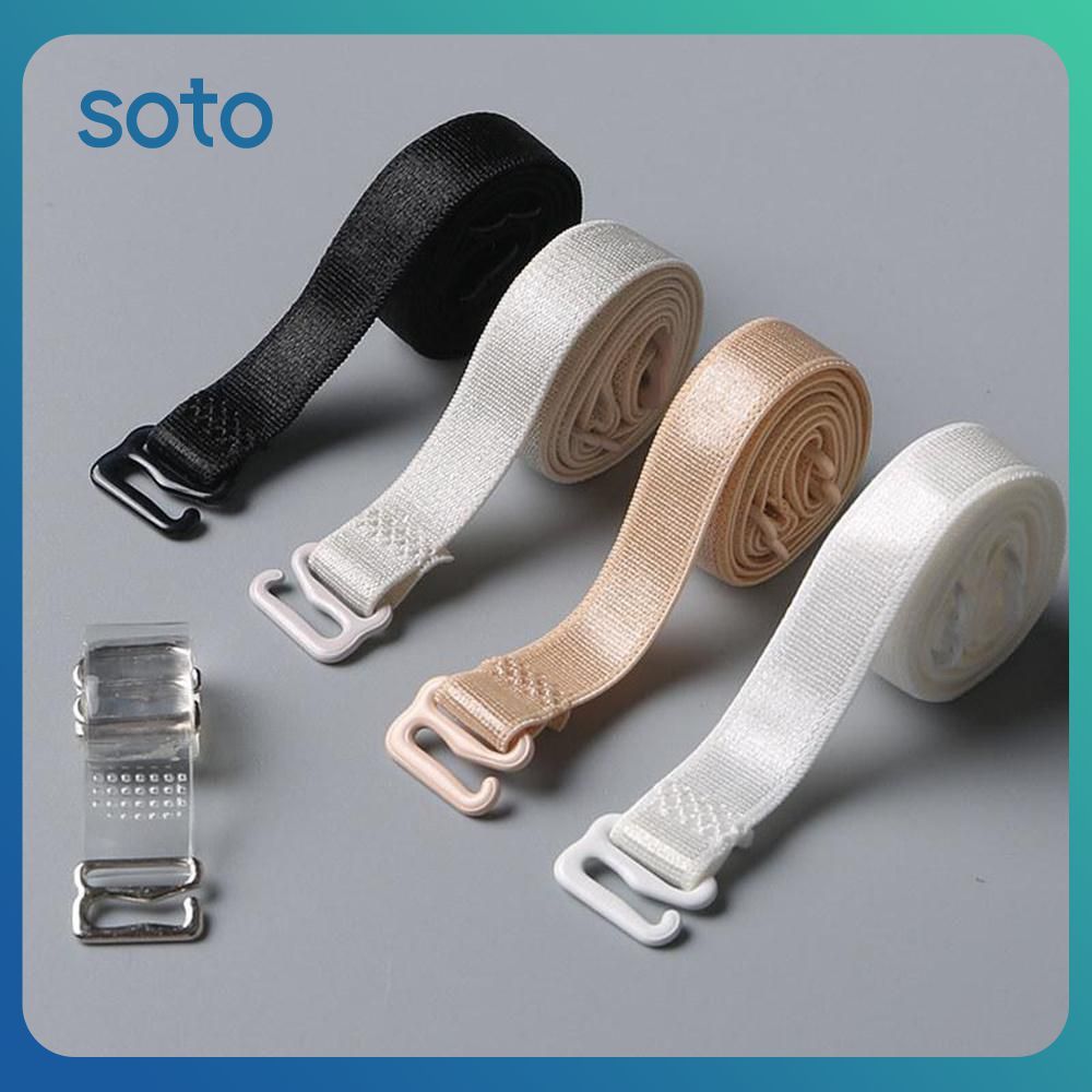 ♫ ชุดชั้นในสตรีแบบกันลื่น สายสะพายไหล่คู่ ยางยืด ยกกระชับทรง สีดำ ขาว อุปกรณ์เสริมชุดชั้นในแบบซ่อน เข็มขัดต่อสาย