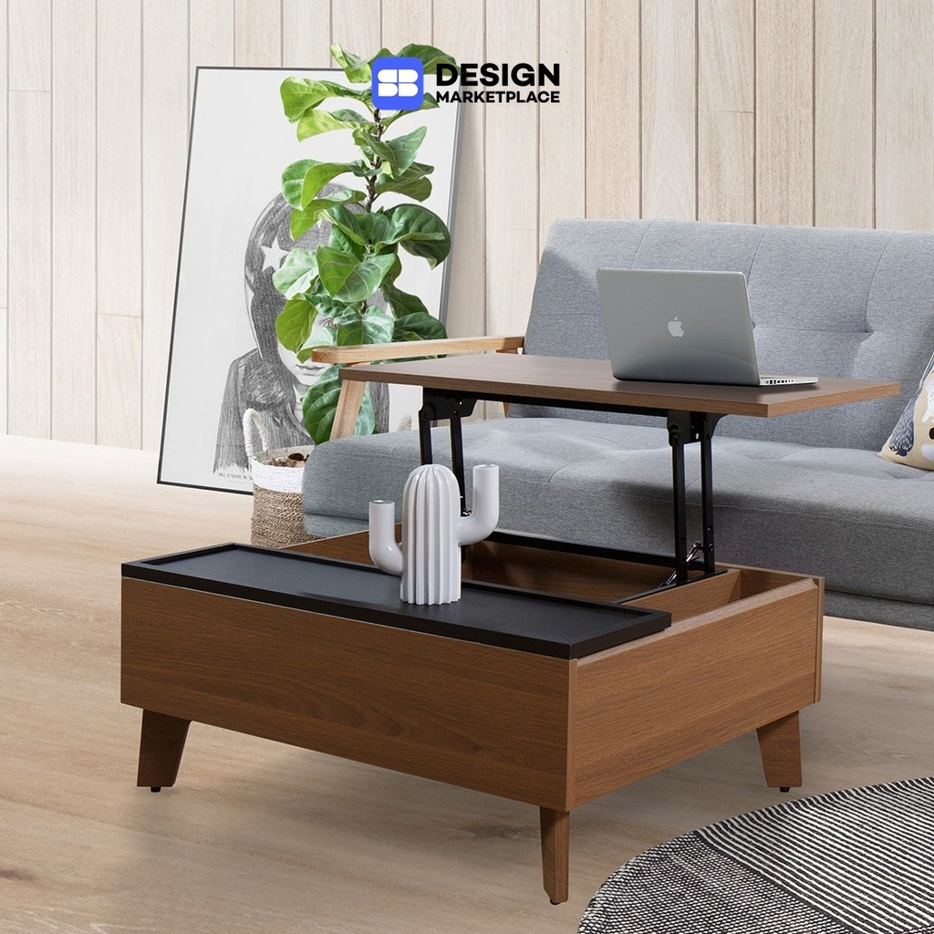 SB Design Square โต๊ะกลางไม้ล้วน รุ่น Missouri สีไม้เข้ม (80x60x32 ซม.) แบรนด์ SOFA SOLUTIONS
