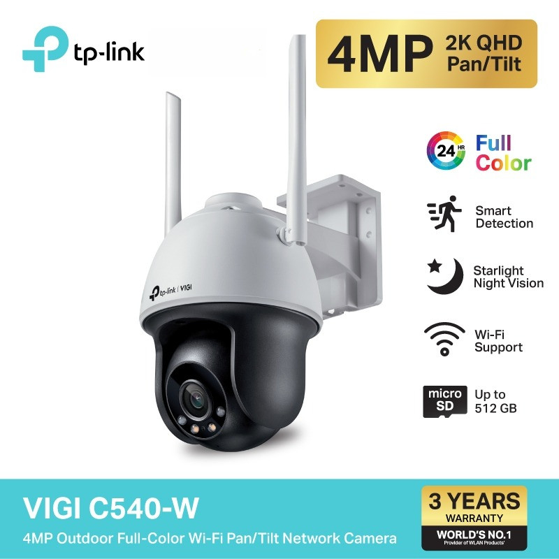 TP-Link VIGI C540-W (Wi-Fi) และ VIGI C540 กล้องวงจรปิด 4MP ใช้งานภายนอก กันน้ำ/กันฝุ่น IP66 ภาพสี 24 ชั่วโมง