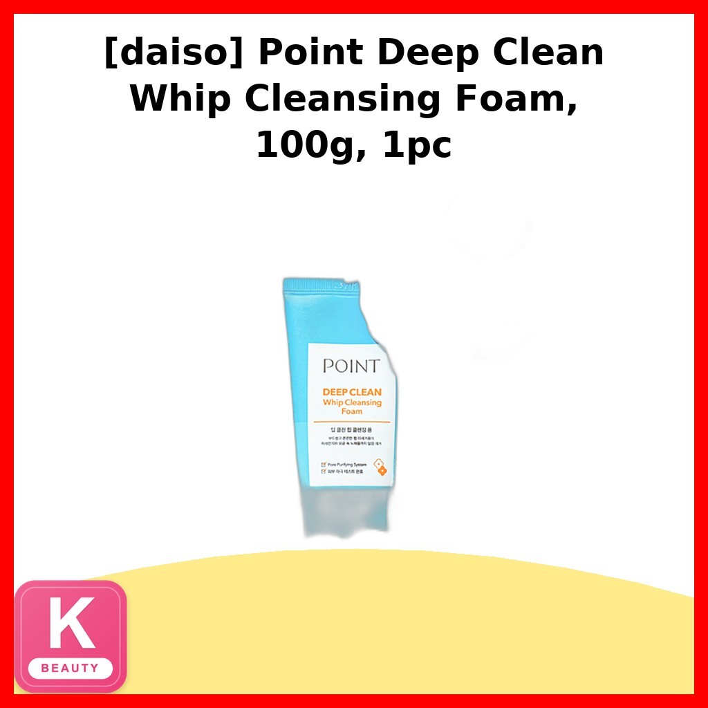 [daiso] โฟมล้างหน้า Point Deep Clean Whip 100g, 1 ชิ้น / โฟมล้างหน้าเกาหลี / Deep Clean by GA Beauty