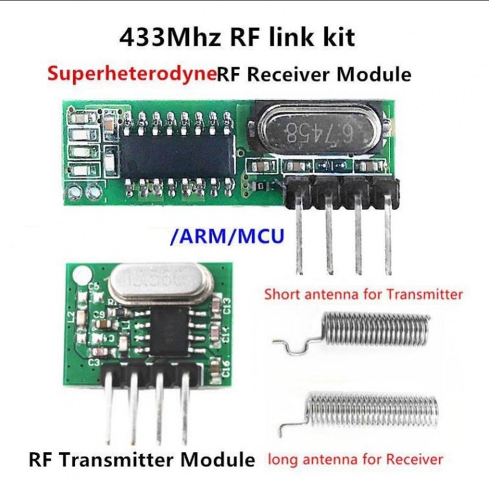 433 Mhz Superheterodyne RF Receiver และเครื่องส่งสัญญาณสําหรับการควบคุมรถยนต์ไฟฟ้า