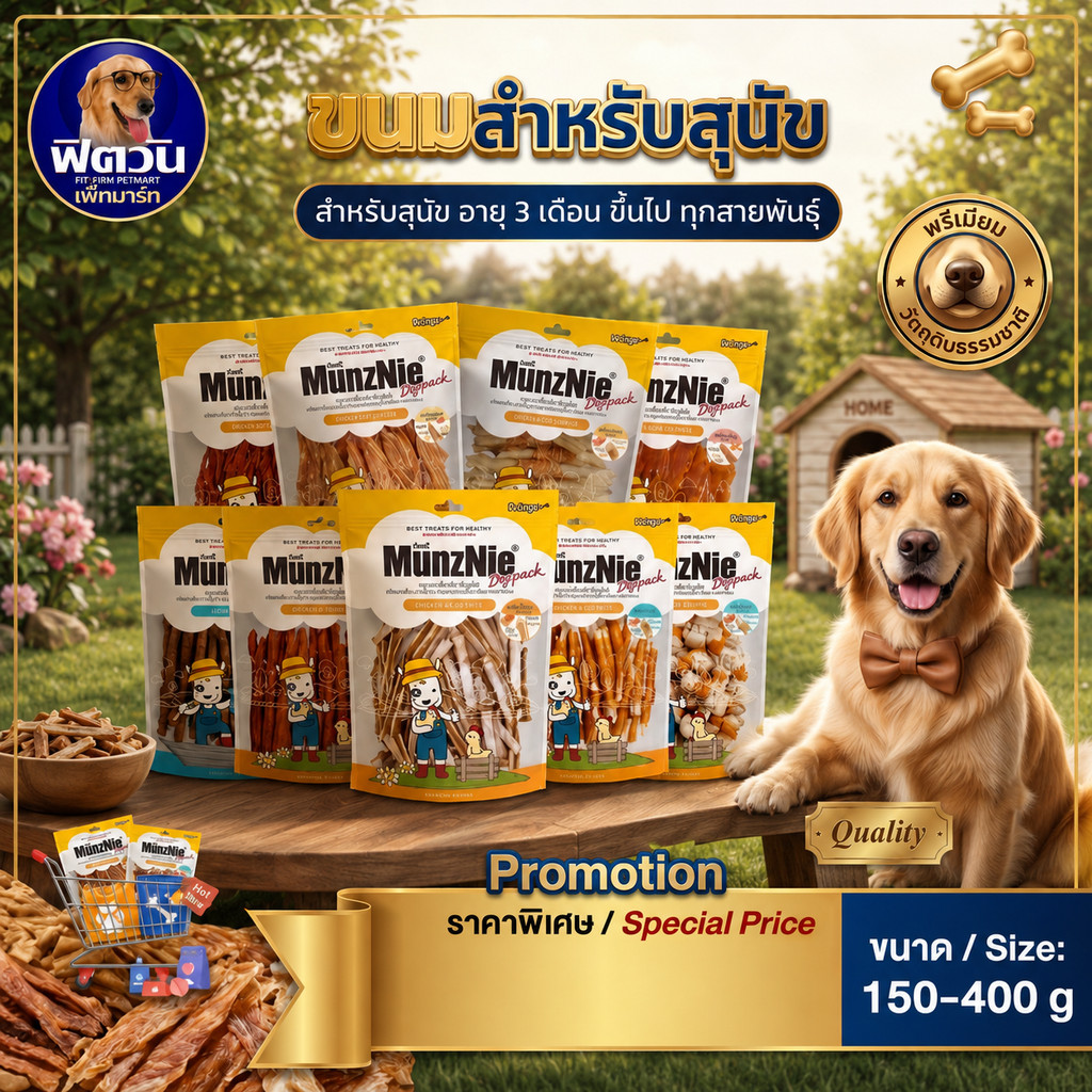 MunzNie ขนมสุนัข 250-350กรัม {ขนม}
