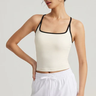 Yoga Sports Bra Fixed Pads Racer Back Moisture-wicking