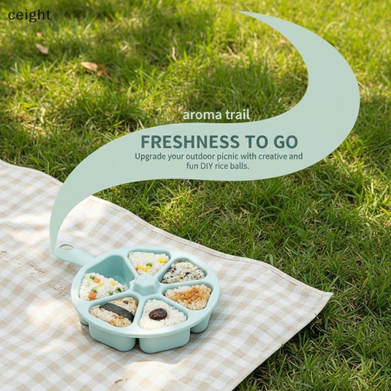 [ceight] 6-in-1 Cavity Triangle Sushi Mold Rice Ball Press Maker Non-sti Sushi Maker TH