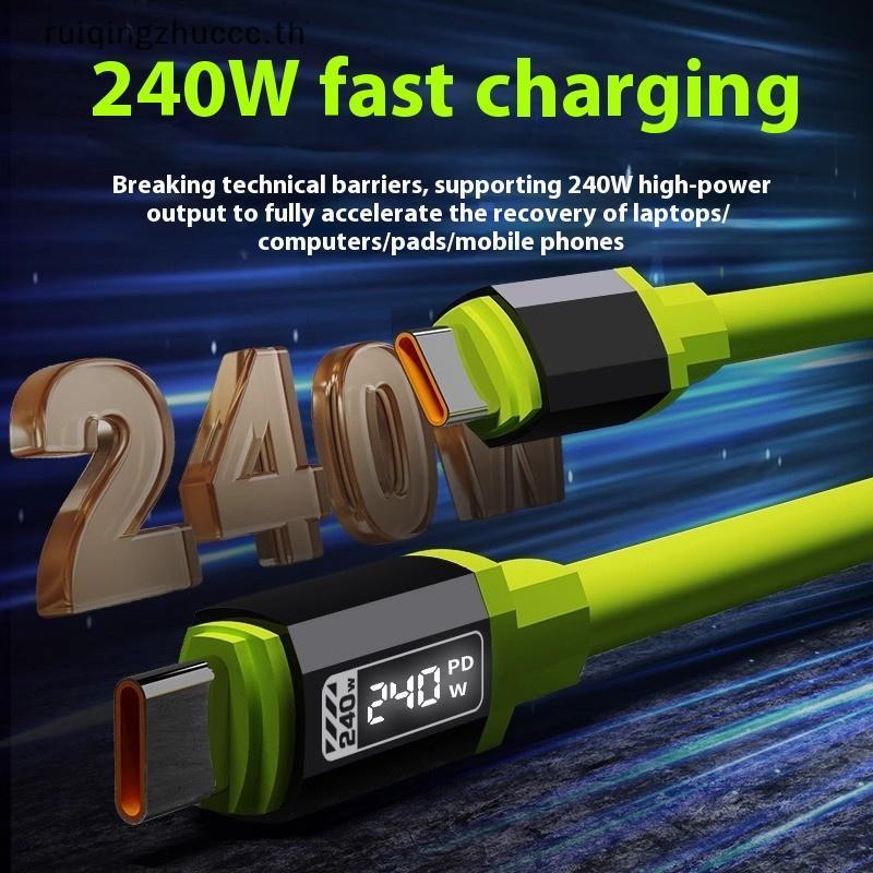 [ruiqingzhuccc] 240W 1.5m Fast Charging Type-C to Type-C Cable Real Time Power Display for Business Students [TH]