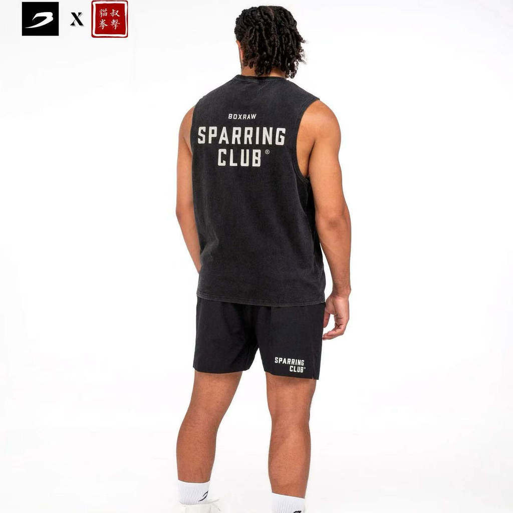 ขายร้อน BOXRAW  Sparrow Club Tank มวยกีฬาและสันทนาการ 100% Mian Fitness Training Tank Top
