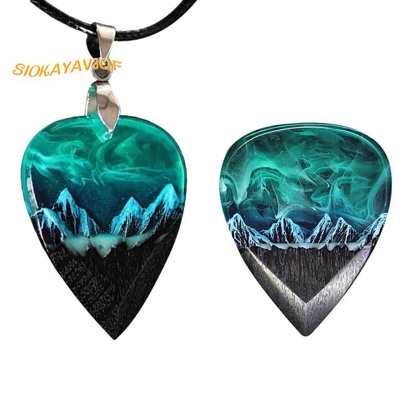 Guitar Touch Pick Epoxy Resin Guitar Pick Northern Lights Necklace Guitar Pick