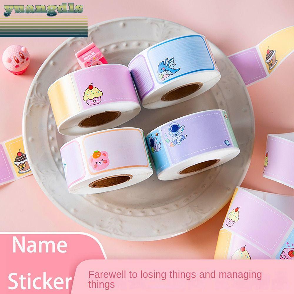 YUANG 100/280 ชิ้น/ม้วนชื่อสติกเกอร์,กันน้ําป้ายที่เขียนด้วยลายมือสติกเกอร์,การ์ตูนคุณภาพสูงสไตล์ Self-กาวนักเรียนเครื่องเขียนโรงเรียน