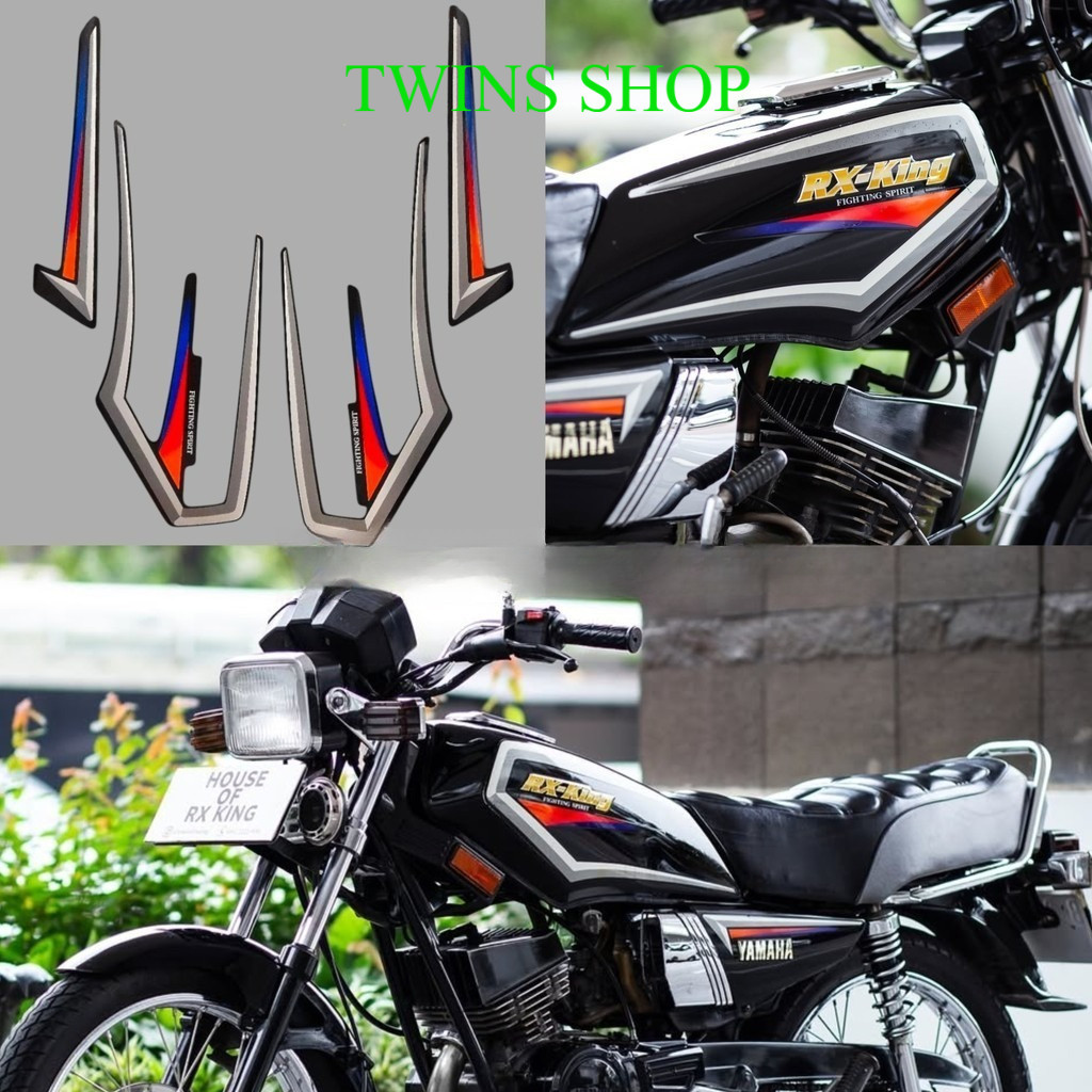 Yamaha RX King 2001 Black Fullset Motorcycle Striping Sticker "TWINS SHOP"