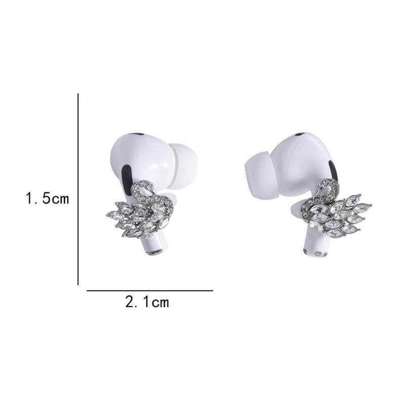 VHDD 1 คู่ผีเสื้อหูฟังตกแต่งคลิป DIY Zircon Rhinestone รูปที่ 5