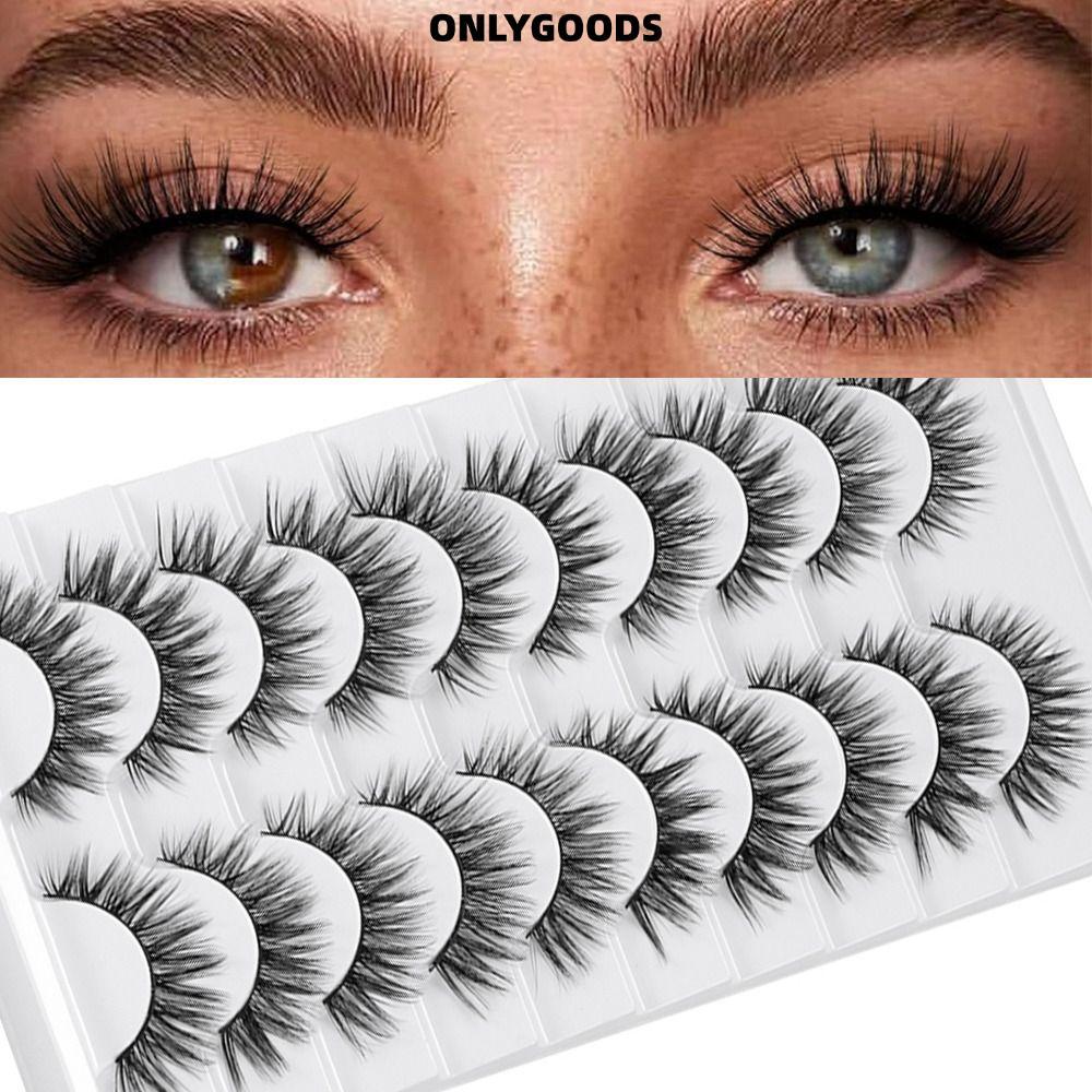 ONLYGOODS ขนตาปลอม, Full Strip Handmade Faux Mink Lash, ความงาม Natrual ยาว Cruelty-free Eye แต่งหน้าเครื่องมือ Eye Lash Extension