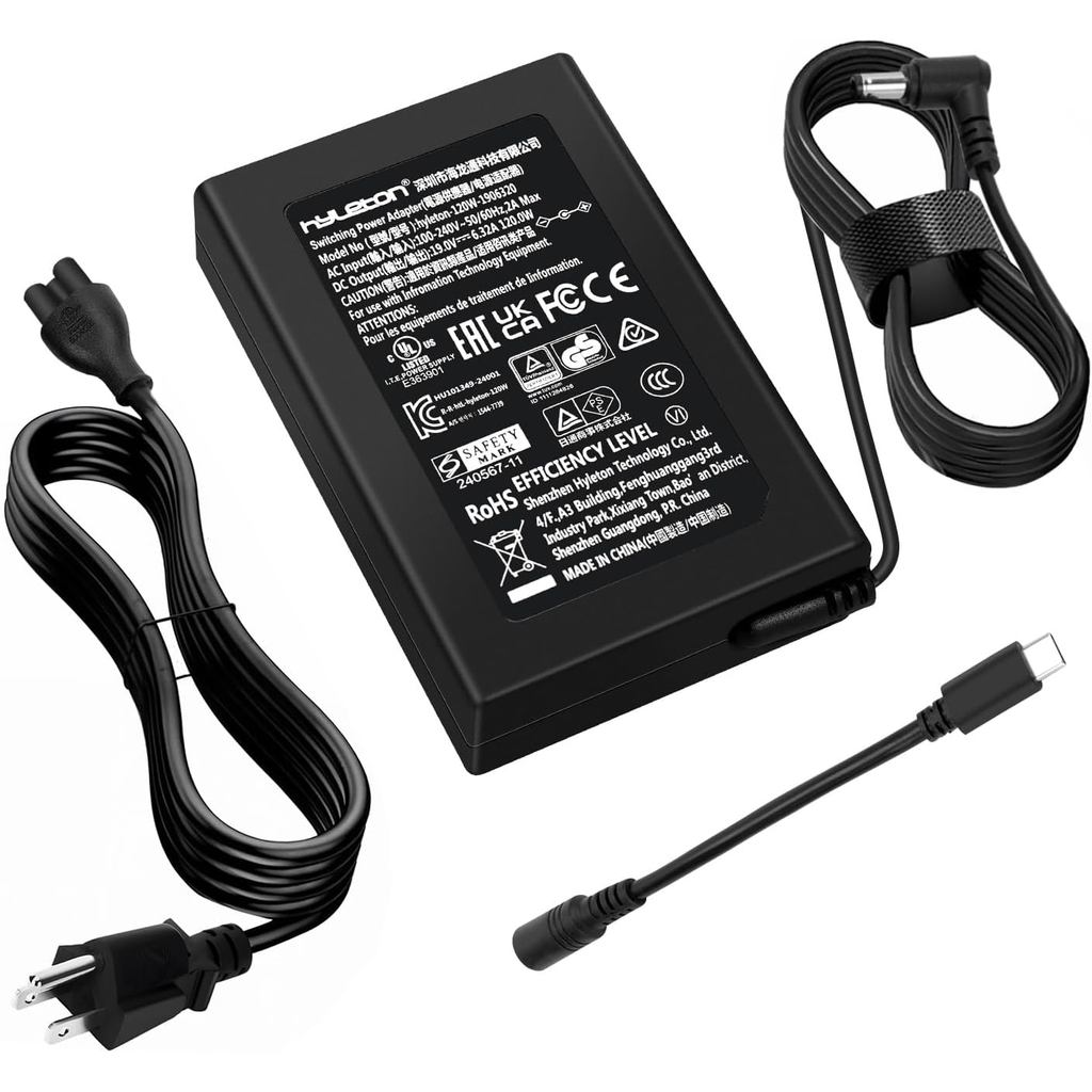 Hyleton UL-Certified 120W 19V 6.32A Mini PC Adapter, เข้ากันได้กับ GEKOM, GMKtec, MINISFORUM & คอมพิ