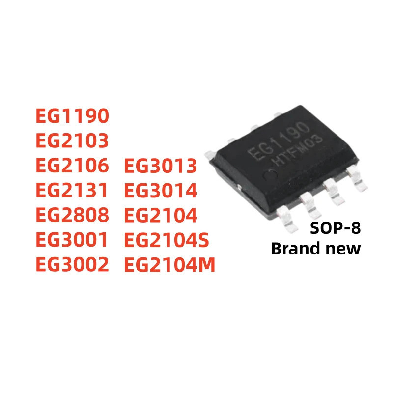 10 ชิ้น/ล็อต EG1190 EG2103 EG2106 EG2131 EG2808 EG3001 EG3002 EG3013 EG3014 EG2104S EG2104M SOP-8 IC