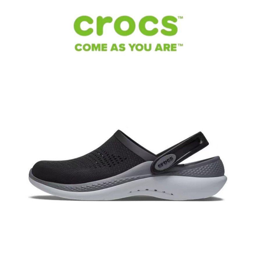 CROCS Original CrocsmateLiteride 360 clog Flat รองเท้าแตะกลางแจ้ง EVA สีดํา 206708-0DD