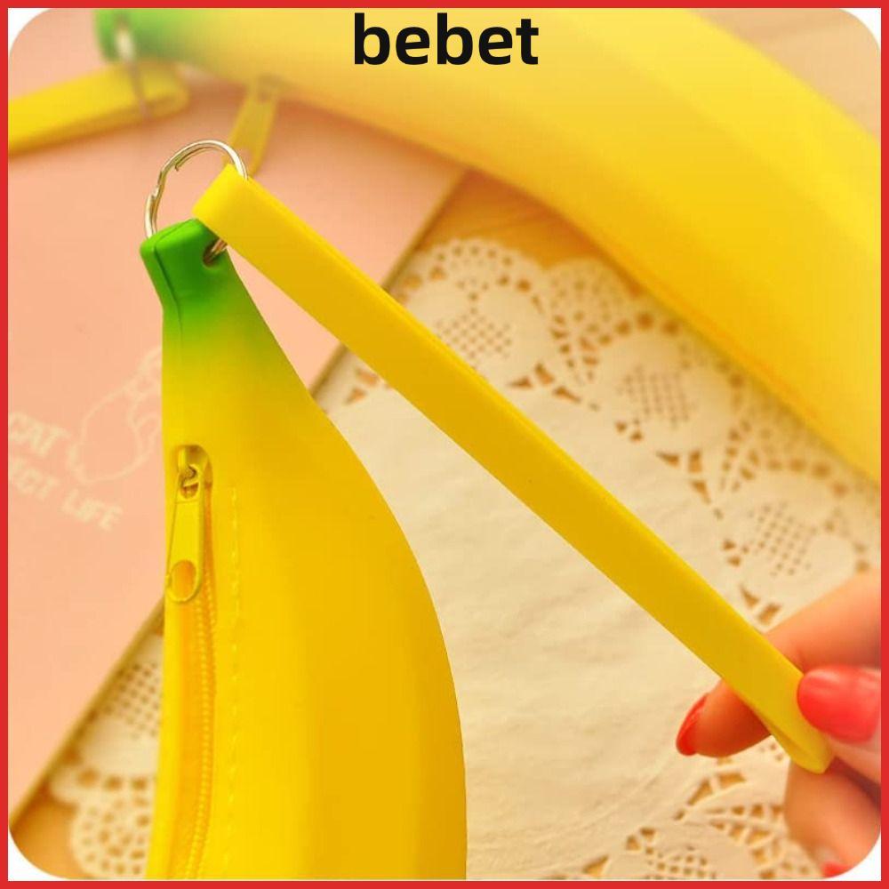 กระเป๋าสตางค์ BEBET Banana Zero, กระเป๋าใส่ปากกาซิลิโคนสีเหลืองรูปทรงกล้วย, มัลติฟังก์ชั่น 2.36*7.87