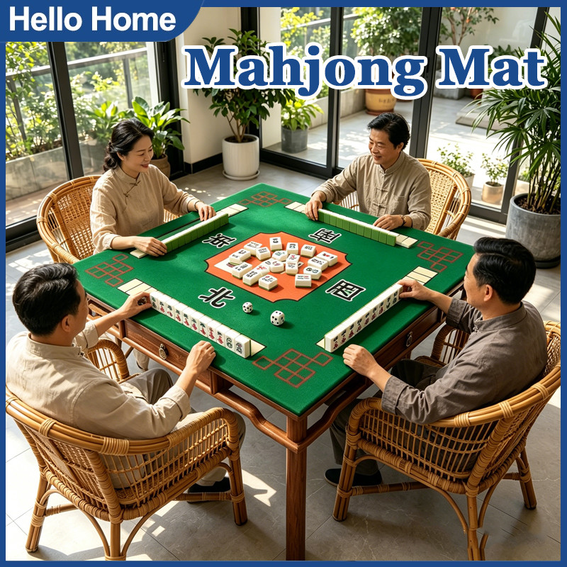 Mahjong Mat Poker Table Mat คริสตัลกํามะหยี่หนาลดเสียงรบกวน Alas Meja การ์ดเกมสแควร์