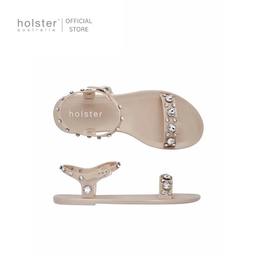 holster australia รองเท้าแตะรัดส้นผู้หญิง glitz solid สี champagne