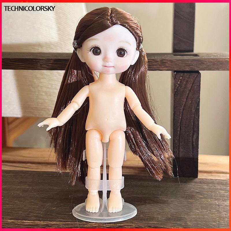Technicolorsky 1 ชิ้น 16 ซม. ตุ๊กตาแสดงออกที่แตกต่างกัน, น่ารัก 1/8 ตุ๊กตา BJD, 13 ข้อต่อเคลื่อนย้าย