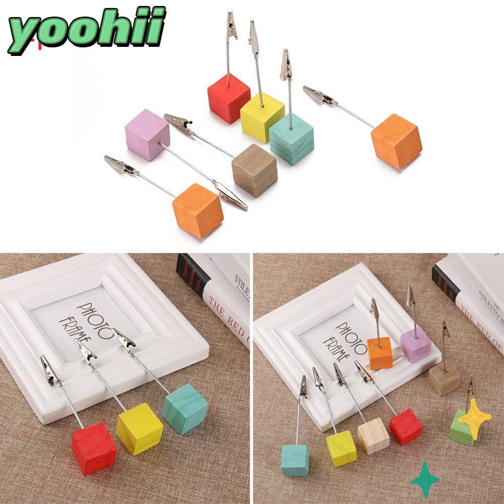 YOOHII 1PC Place Card DIY Message Folder Desktop Decorative Square Shape Fashion Photos Clips