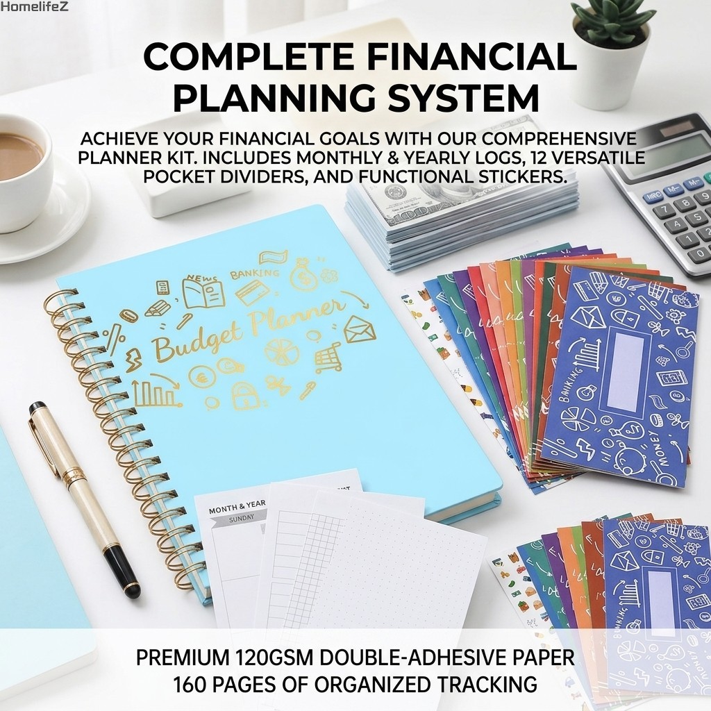 B5 Budget-Planner Notebook พร้อมถุงกระดาษสําหรับการจัดการการเงินกระดาษเป็นมิตรกับสิ่งแวดล้อมที่ทนทาน