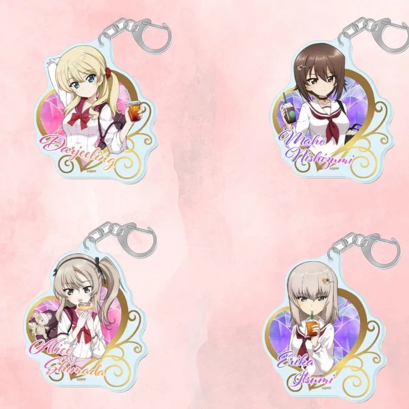 อะนิเมะสาว und Panzer micha พวงกุญแจอะคริลิค Darjeeling Maho Nishizumi Alice Shimada Erika Itsumi 6 