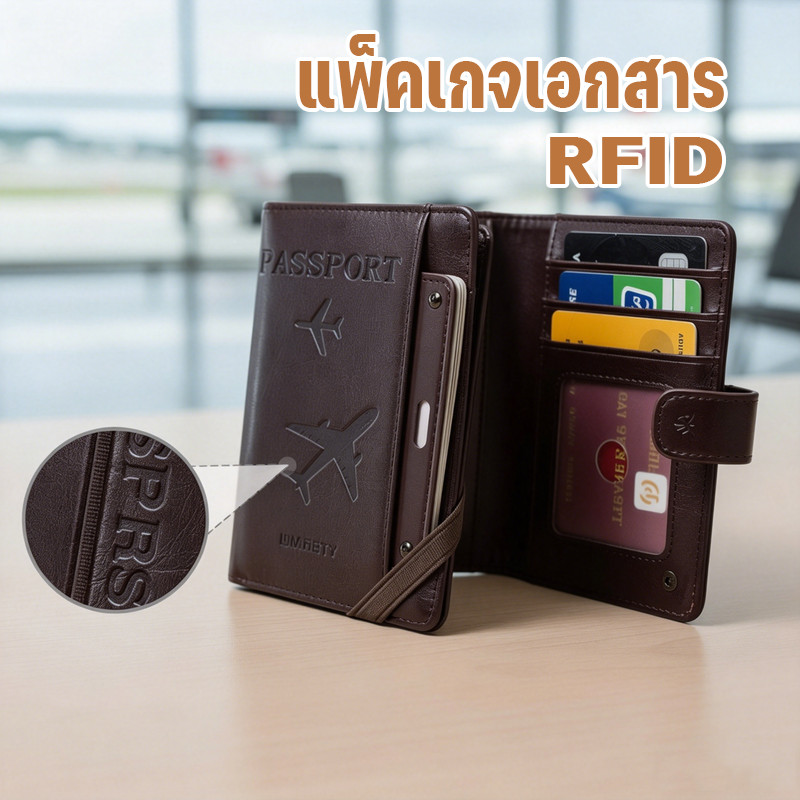 กระเป๋าใส่หนังสือเดินทาง แพ็คเกจเอกสาร กันขโมย ป้องกันโจรล้วง ใส่บัตร เดินทาง ช่องเก็บของเยอะ