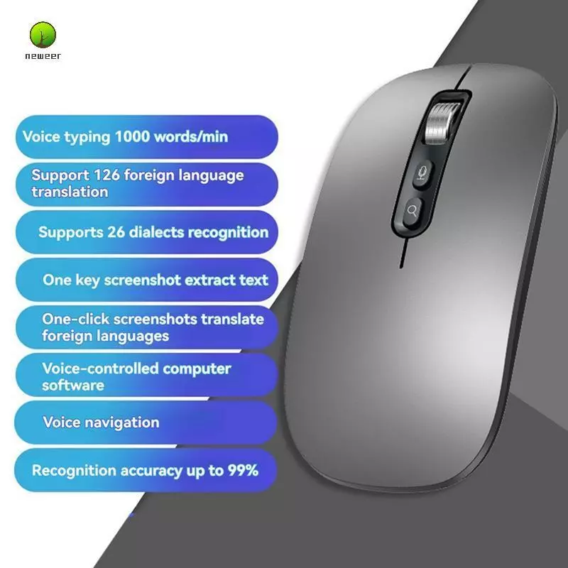 เมาส์ไร้สาย AI Smart Voice Mouse รองรับบลูทูธและ 2.4G สำหรับแล็ปท็อป thumbnail 4