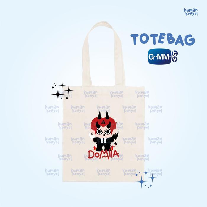 TOTEBAG GMMTV - GMM TV MERCH NON OFFICIAL - FANMADE - TAS TOTE BAG LOGO MASKOT - GMM TV LOGO 38*34*10cm