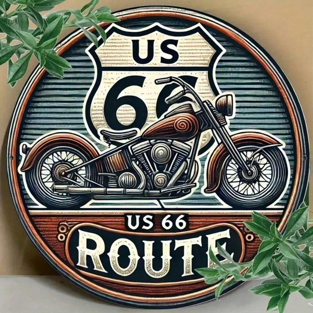 CIFbuy Retro เส้นทาง 66 ป้ายโลหะ Vintage Tin Plaque Man Cave Garage Wall Art Bar Decor