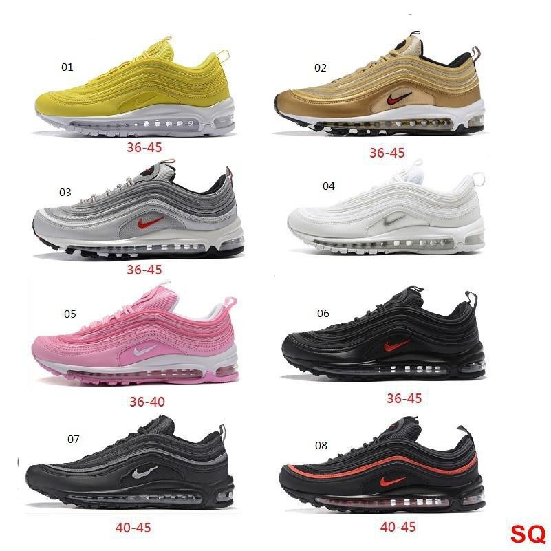 Air Max คอลเลคชั่นล่าสุด 97 OG รองเท้าผ้าใบป้องกันการระเบิดสีสําหรับคู่รัก