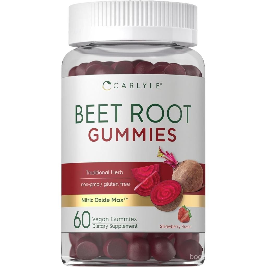 Carlyle Beetroot Gummy | 60 แคปซูล | สารสกัดที่มีพริกไทยดําและวิตามินซี | ผู้ชายผู้หญิงที่เหมาะสม | 