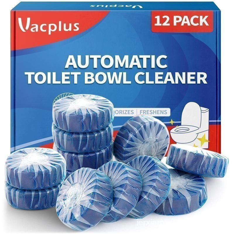 Vacplus Automatic Toilet Bowl Cleaner Tablets, Bathroom Toilet Tank Cleaner (12 -100PACK) Toilet Tan